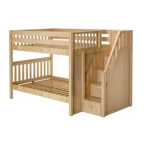 Full Medium Bunk Bed with Stairs