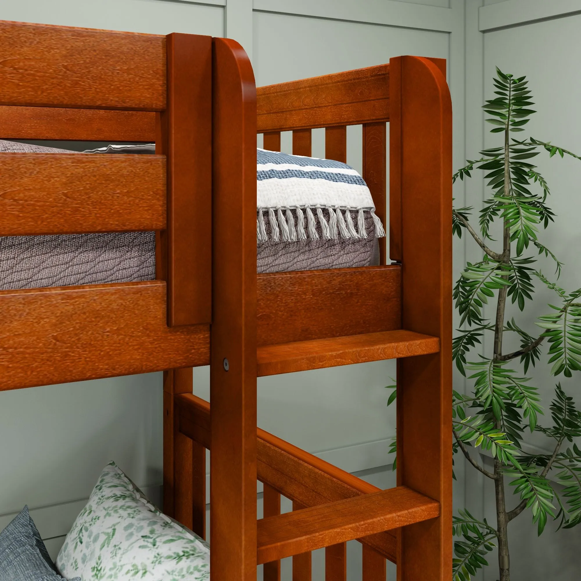 Full XL   Twin XL High Corner Bunk with Ladders