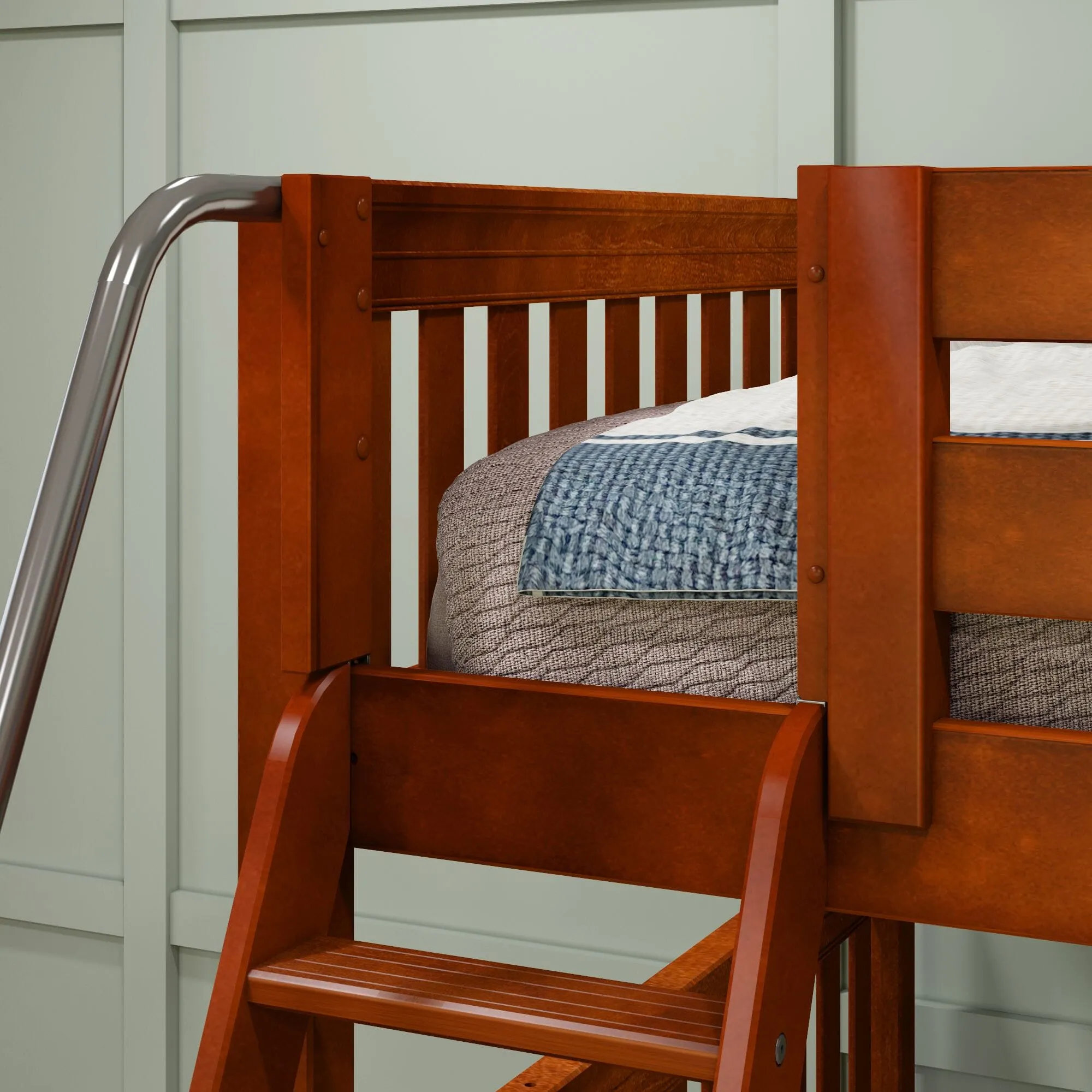 Full XL   Twin XL High Corner Bunk with Ladders