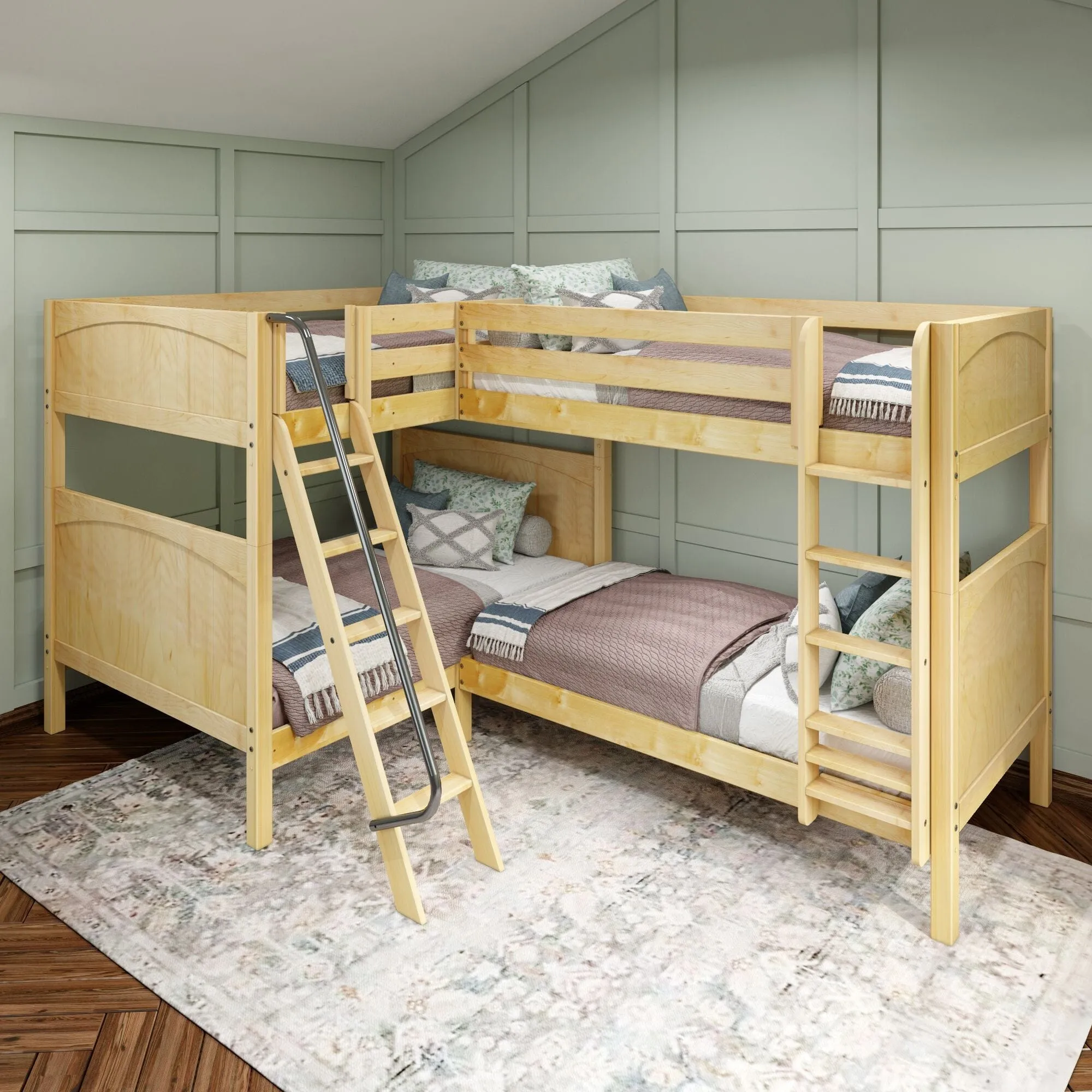 Full XL   Twin XL High Corner Bunk with Ladders