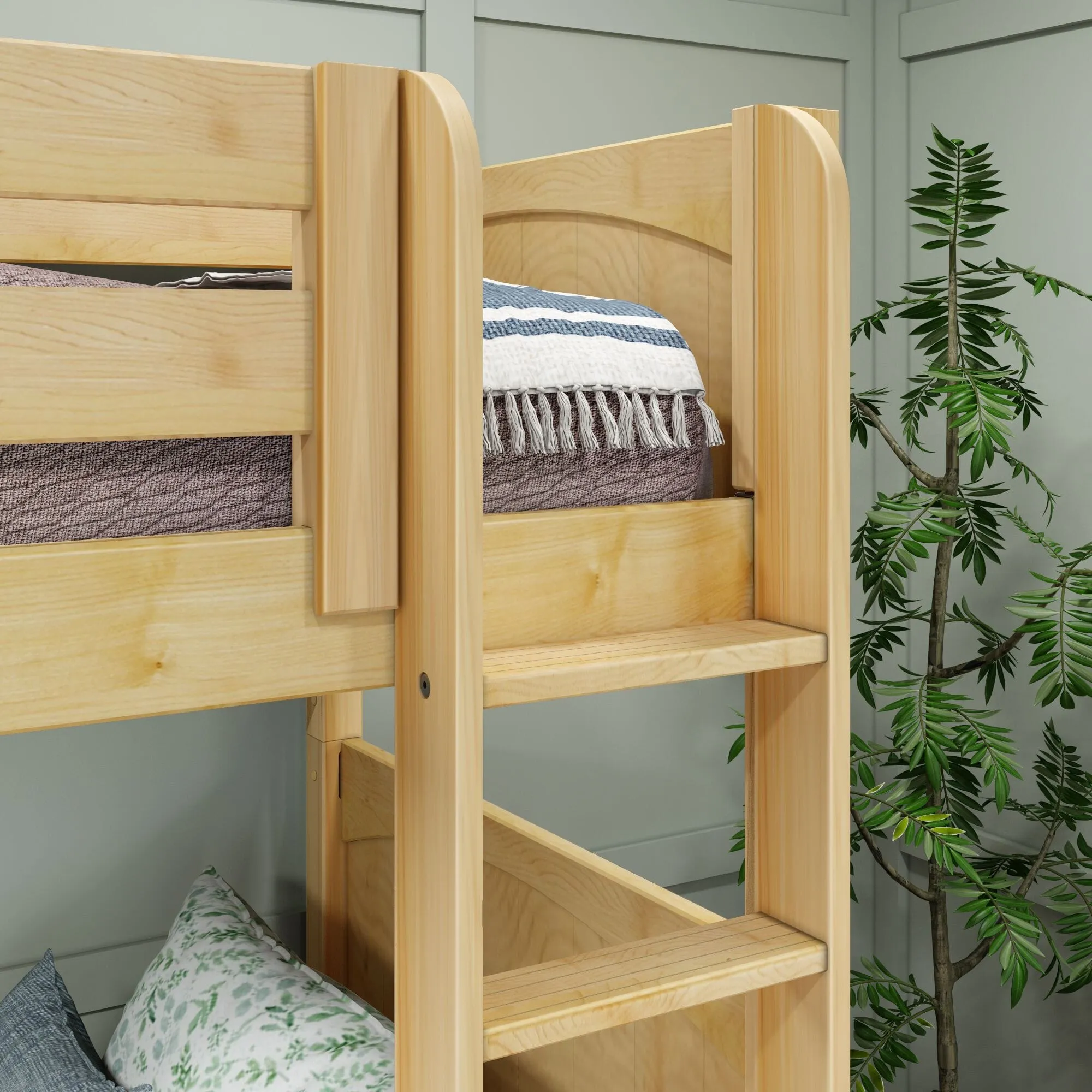 Full XL   Twin XL High Corner Bunk with Ladders