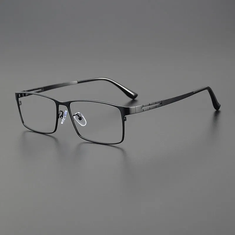 Gatenac Men's Full Rim Big Square Titanium Eyeglasses Gxyj1081