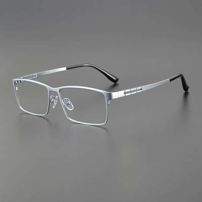 Gatenac Men's Full Rim Big Square Titanium Eyeglasses Gxyj1081