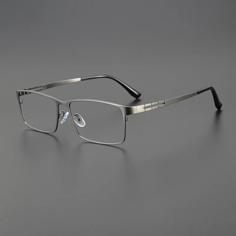 Gatenac Men's Full Rim Big Square Titanium Eyeglasses Gxyj1081