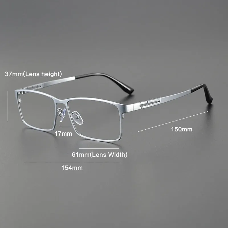 Gatenac Men's Full Rim Big Square Titanium Eyeglasses Gxyj1081