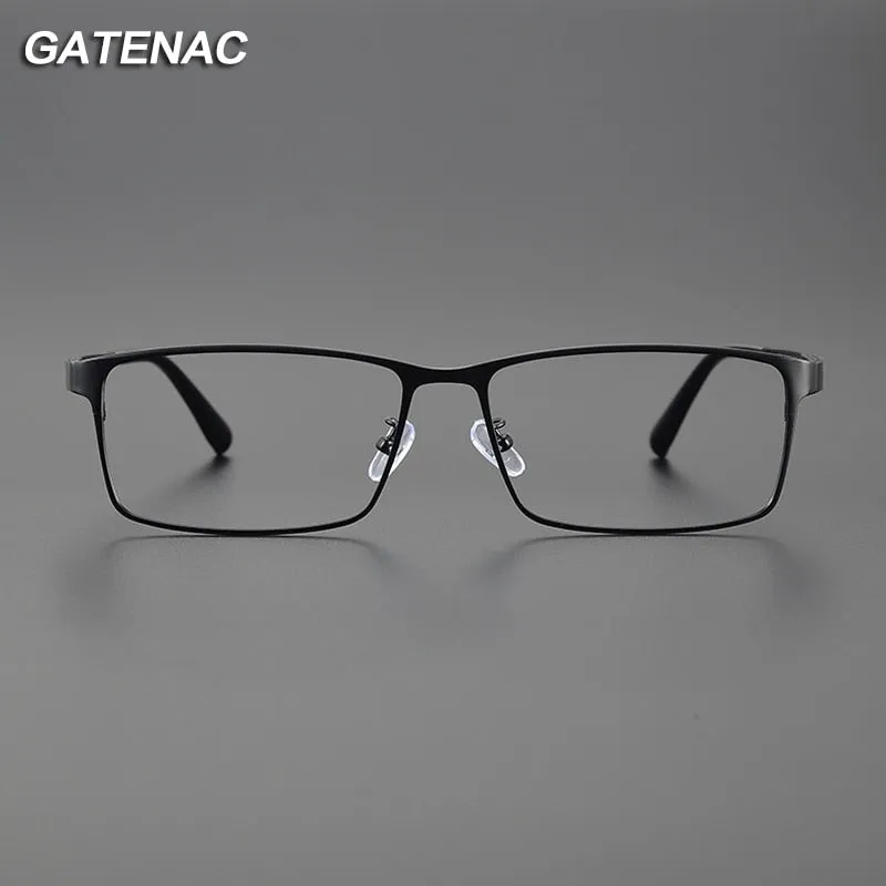 Gatenac Men's Full Rim Big Square Titanium Eyeglasses Gxyj1081