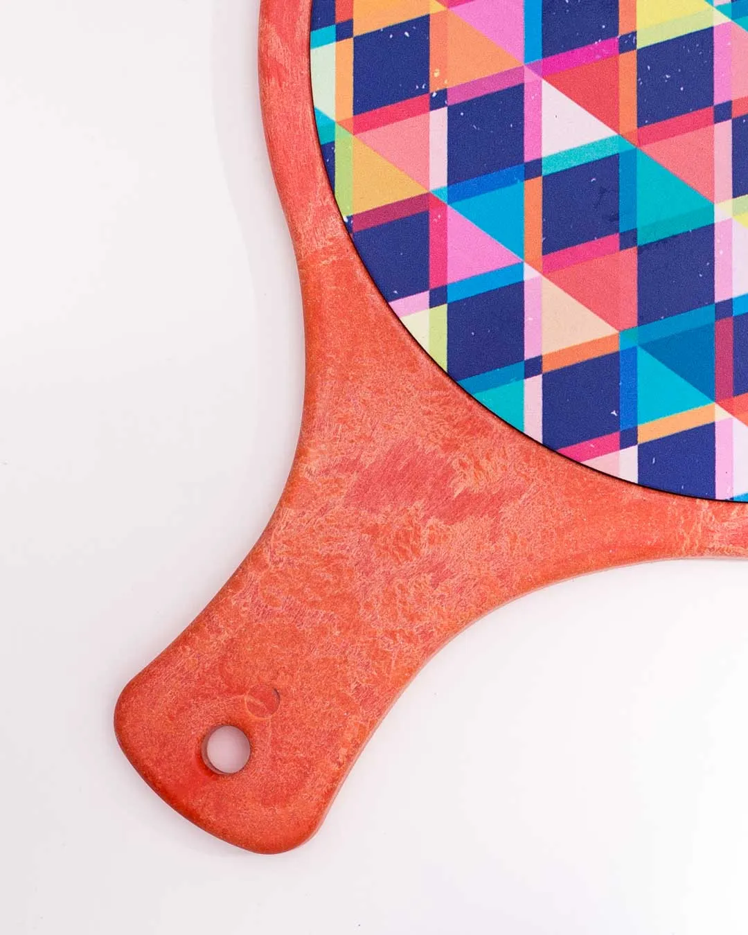 'Geometric Elegance' Triangle Mosaic Trivet - Orange
