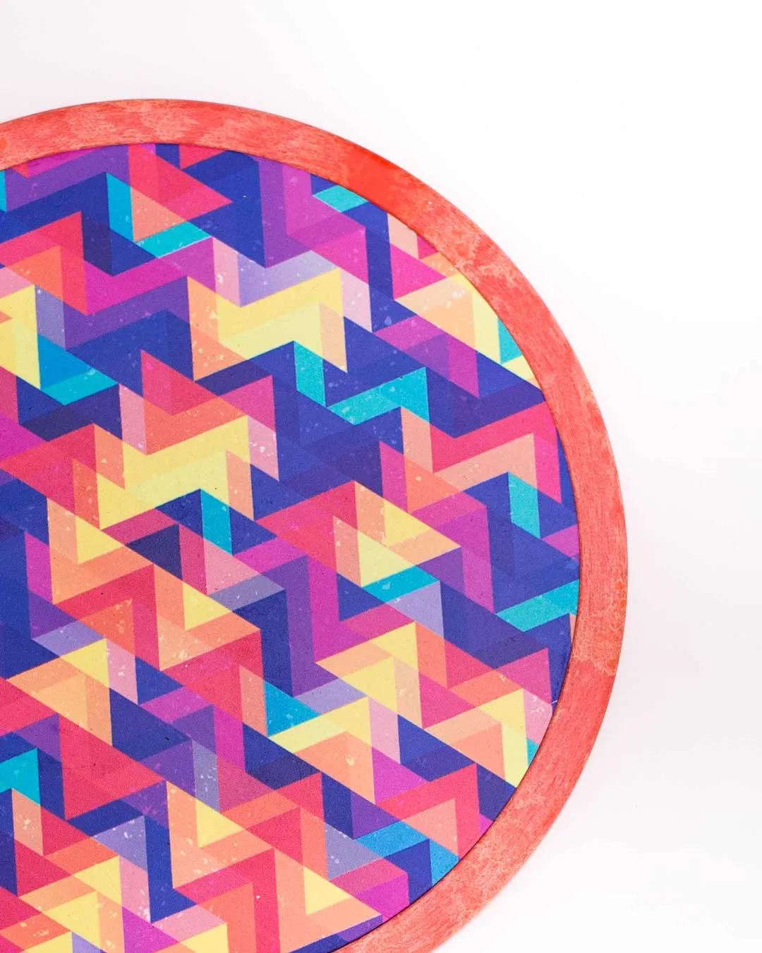 'Geometric Elegance' Triangle Mosaic Trivet - Orange