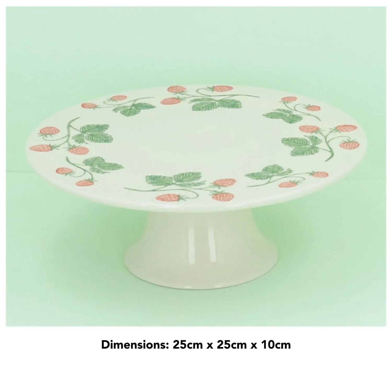 Gisela Graham 25cm Stoneware Strawberries Cake Stand