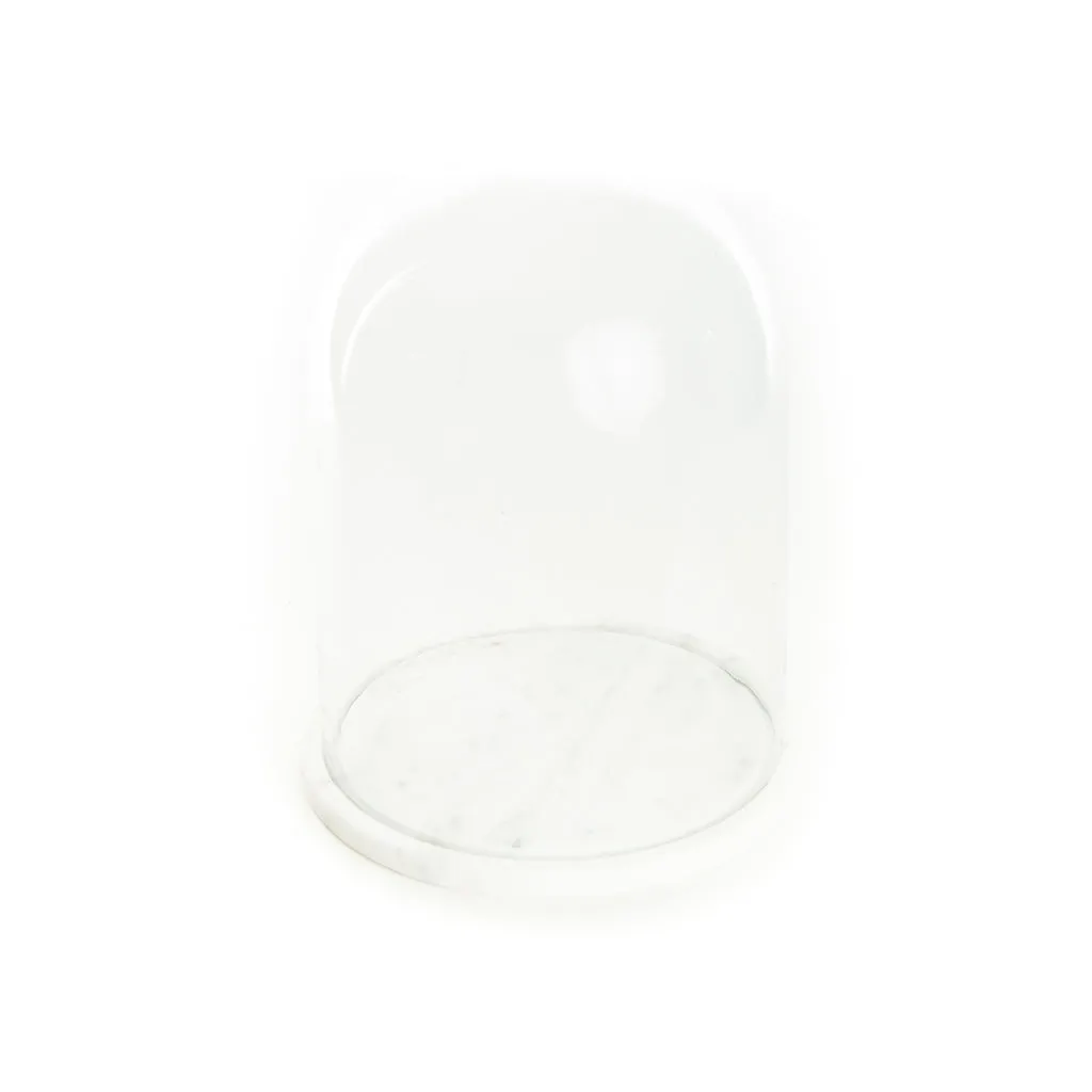 Glass Cloche W/Marble Base