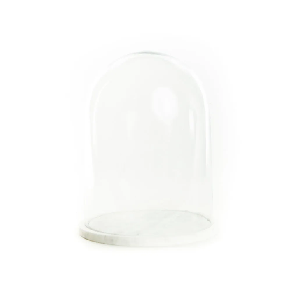 Glass Cloche W/Marble Base