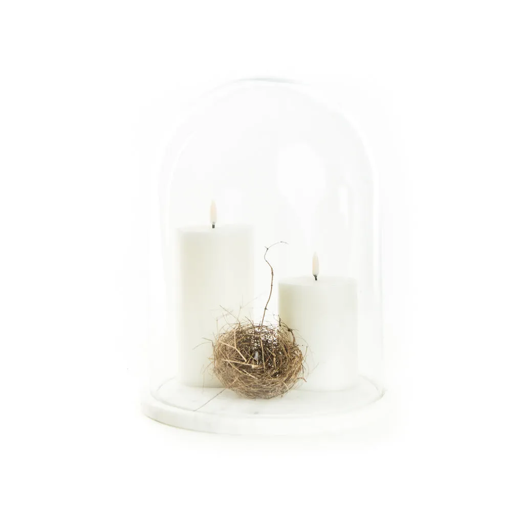 Glass Cloche W/Marble Base