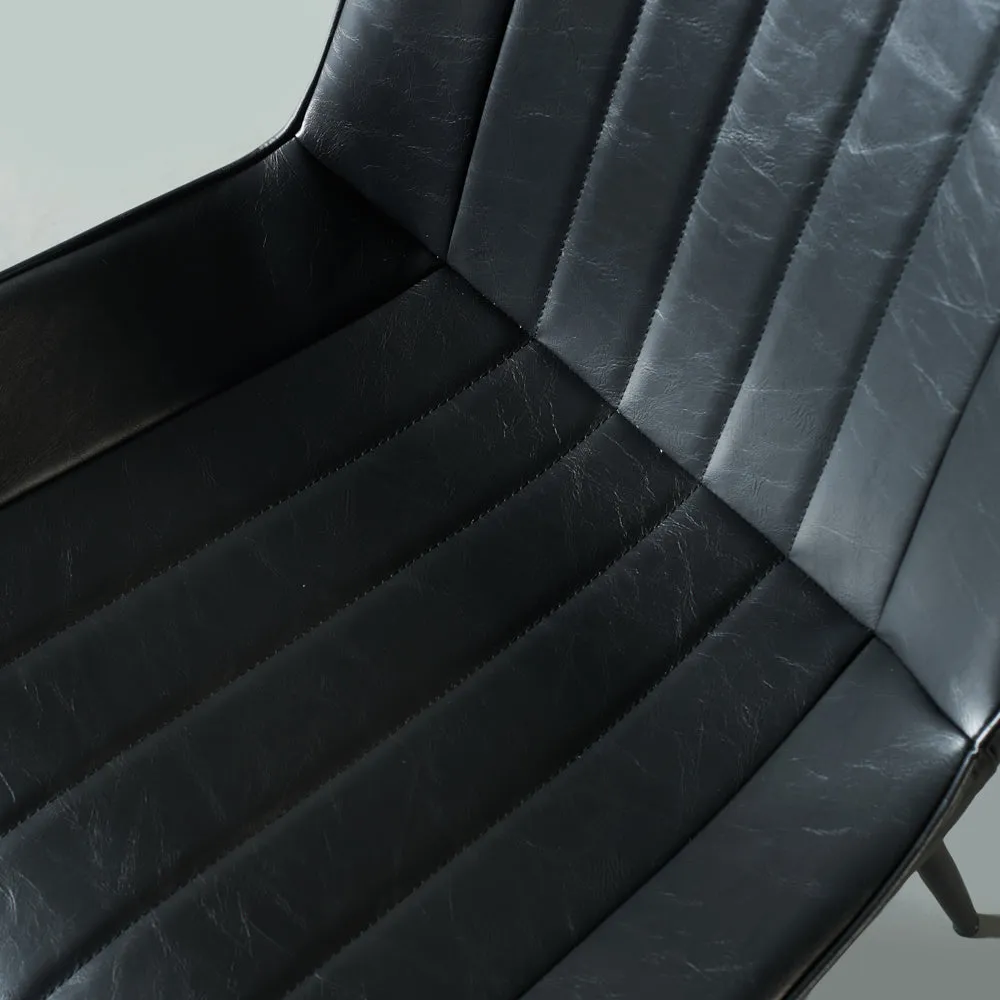 GLORIA - Black Leather Dining Chair
