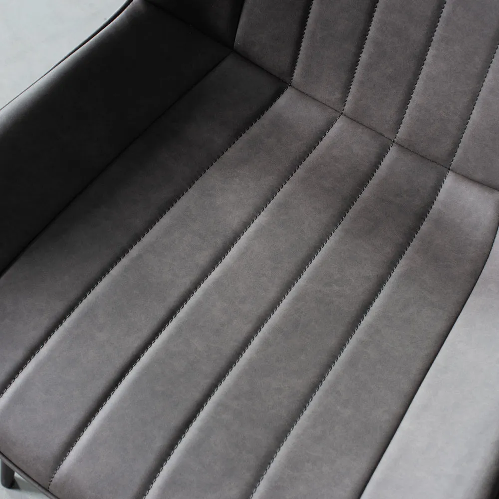 GLORIA - Grey Leather Dining Chair