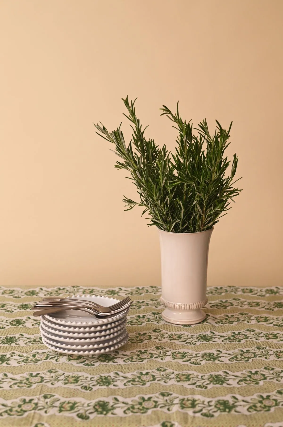 Green Blooming Trellis Tablecloth