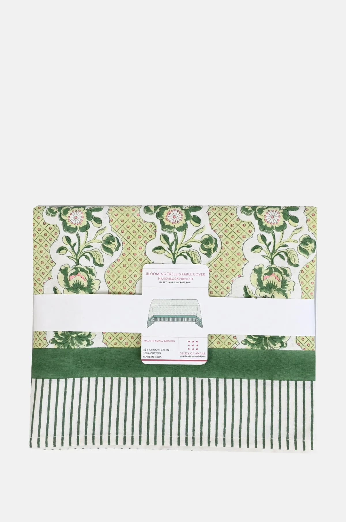 Green Blooming Trellis Tablecloth