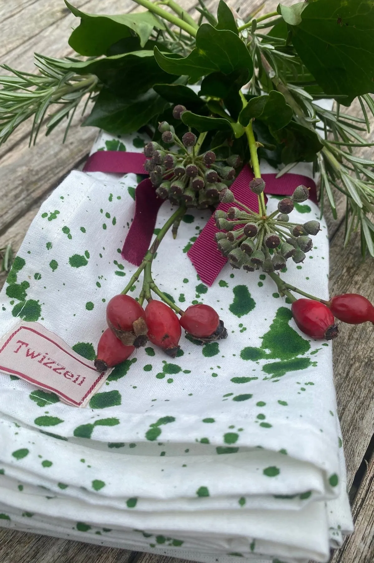 Green Splatter Napkins Set of 4