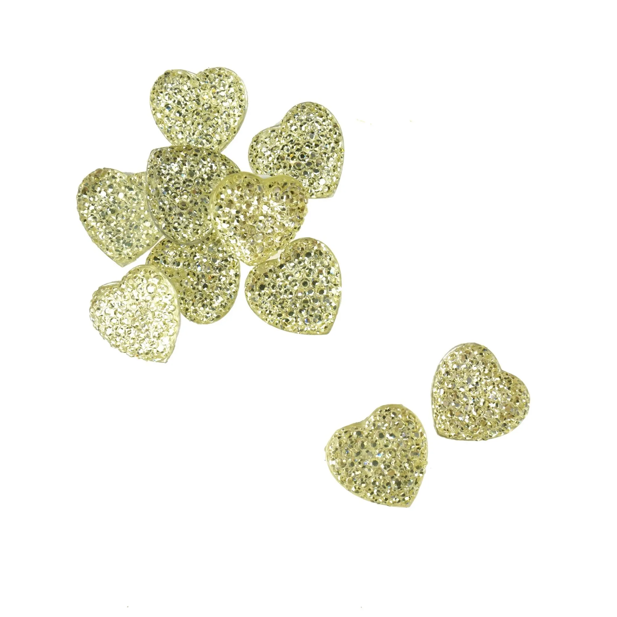 Heart Adhesive Diamond Cluster Gems, 10-count