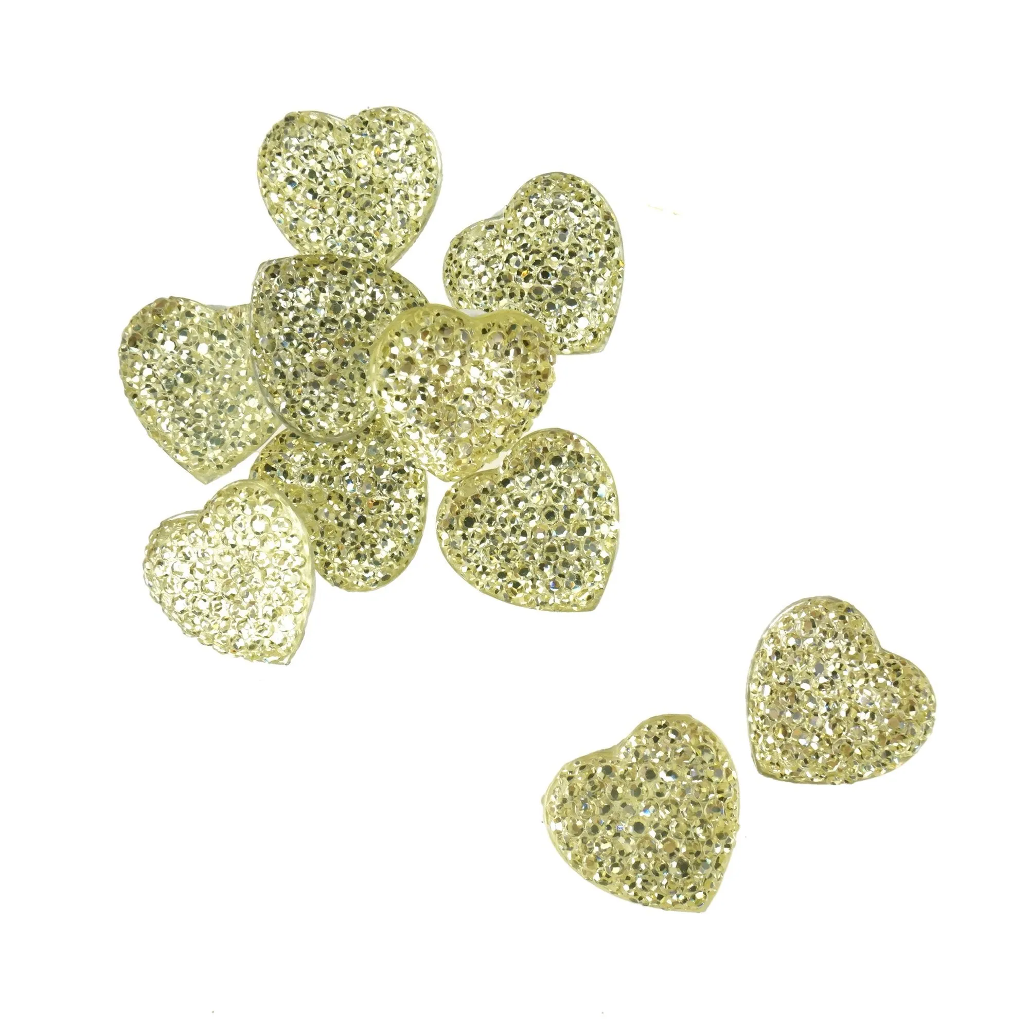 Heart Adhesive Diamond Cluster Gems, 10-count