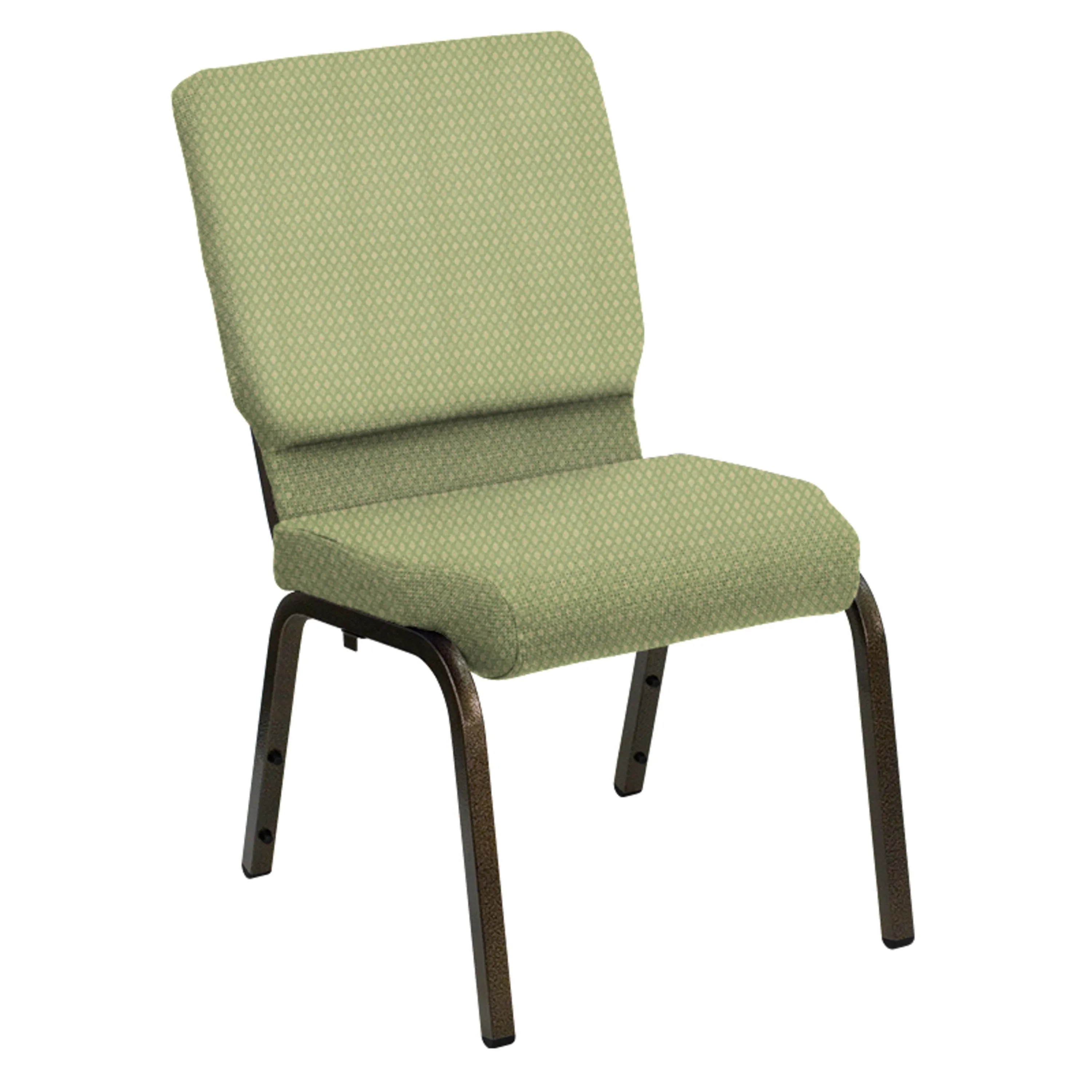HERCULES Series 18.5''W Church Chair in Bedford Fabric - Gold Vein Frame