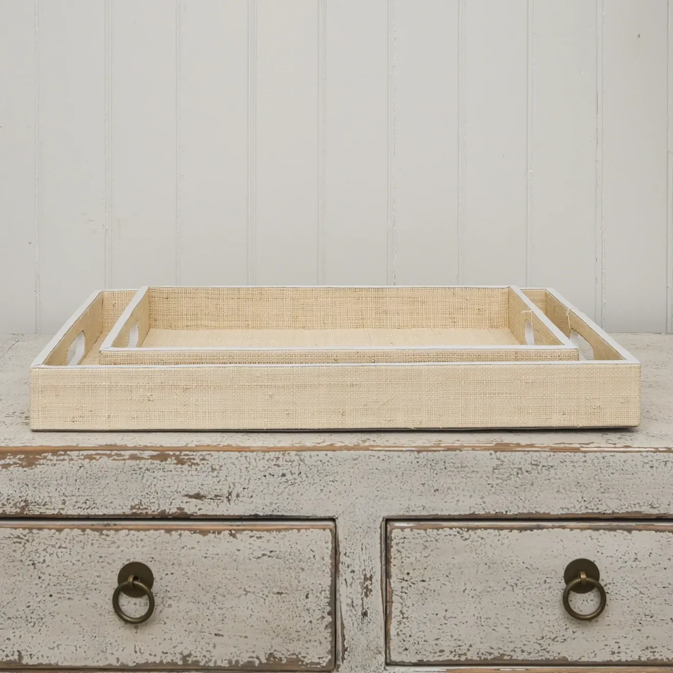 Herringbone Rattan Trays