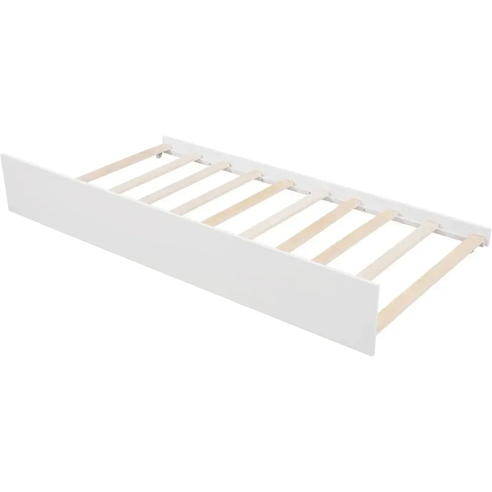 House Bed with Trundle, Window and Roof, Wood Bunk Bed Daybed Can be Decorated for Girls, Boys