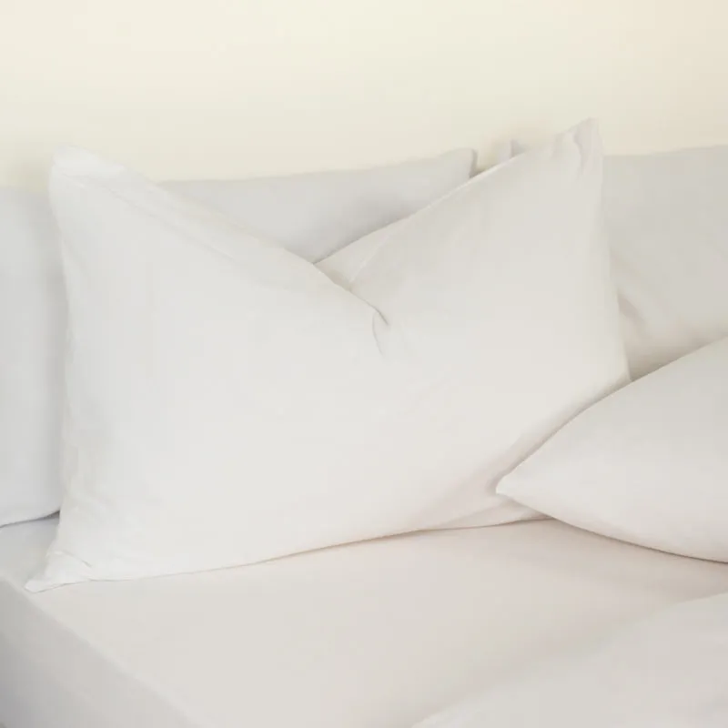 Jersey Knit Pillowcase Pair White