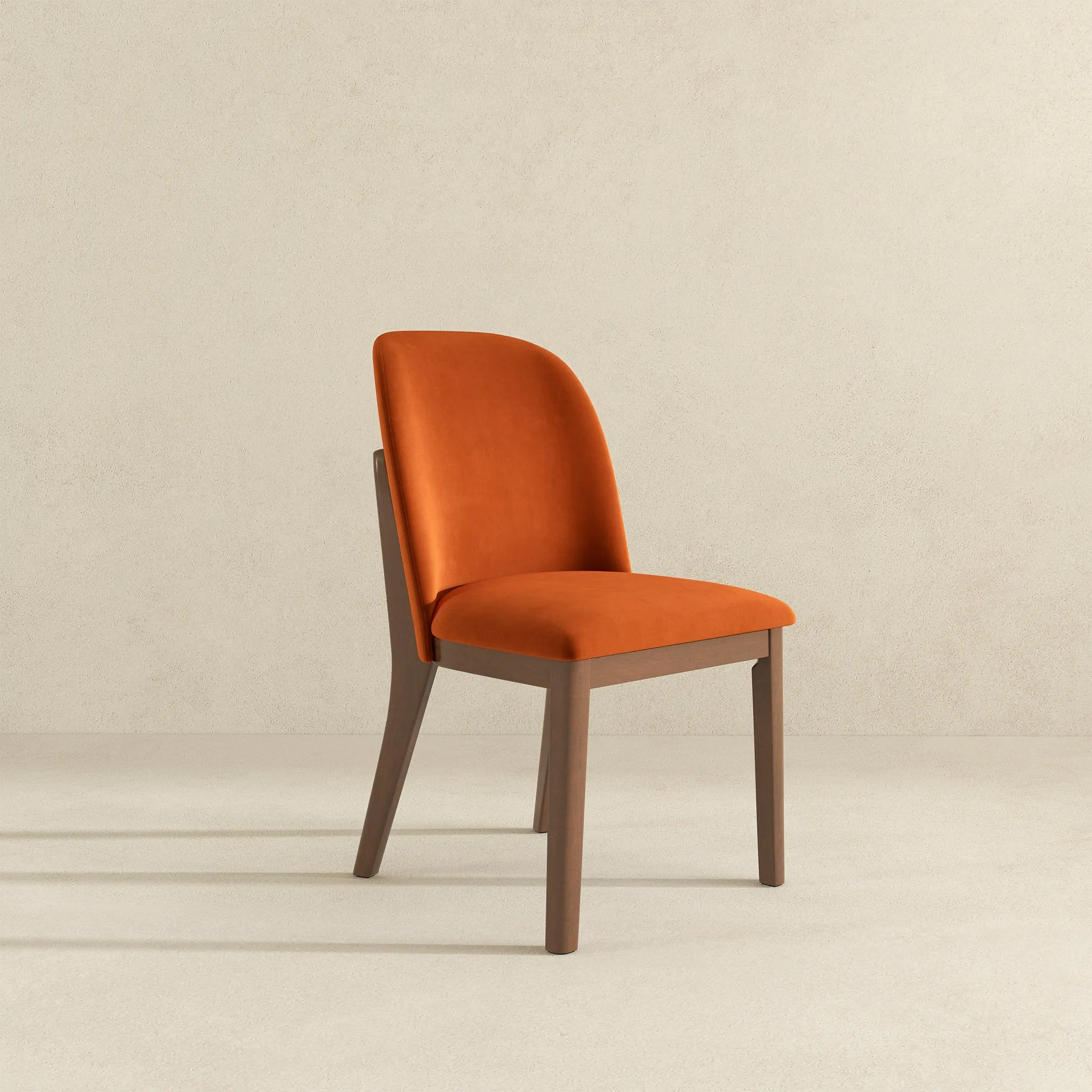 Kaitlyn  Burnt Orange Velvet Dining Chair (Set Of 2)