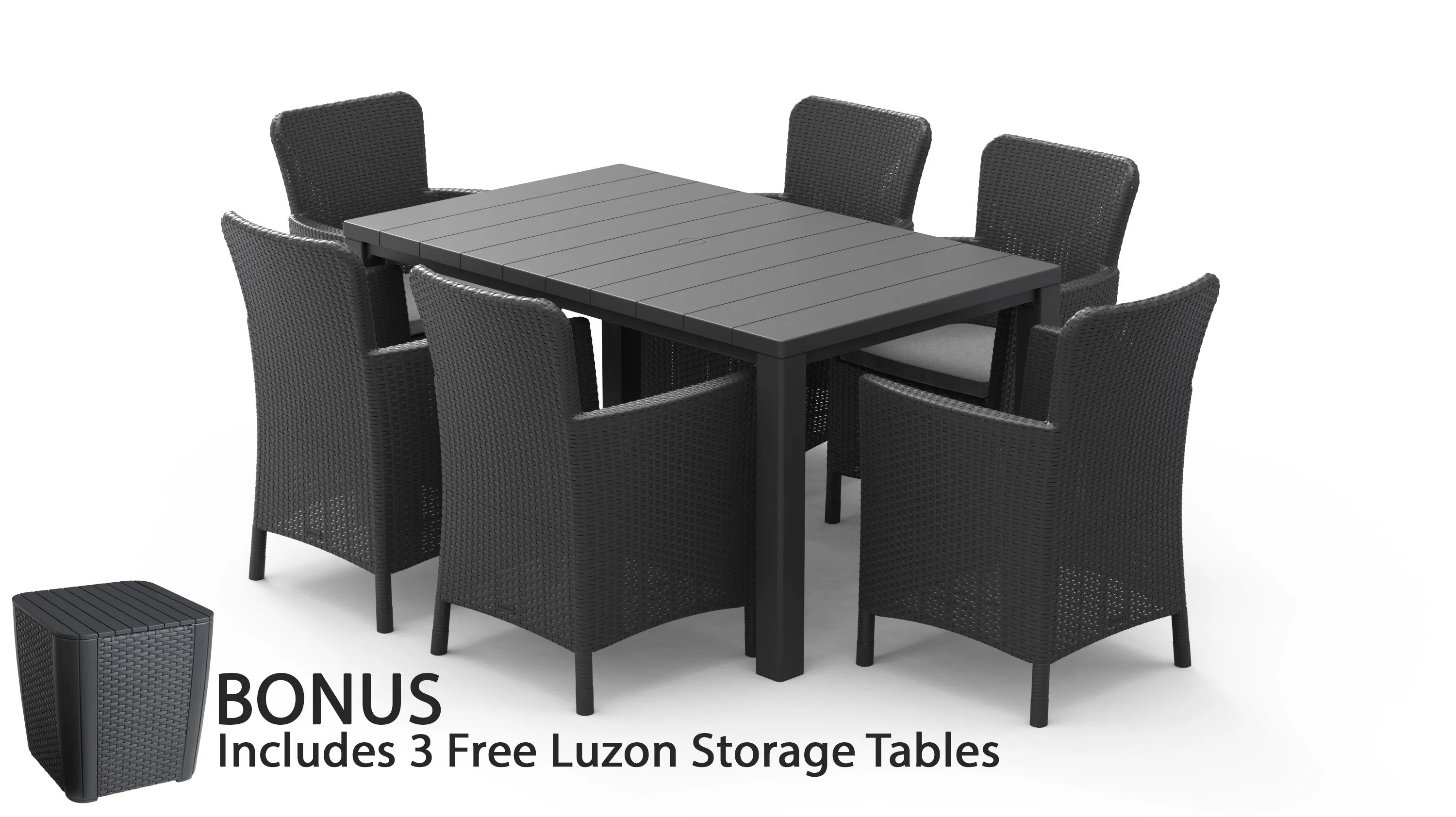 Keter Julie Miami Dining Set - Graphite