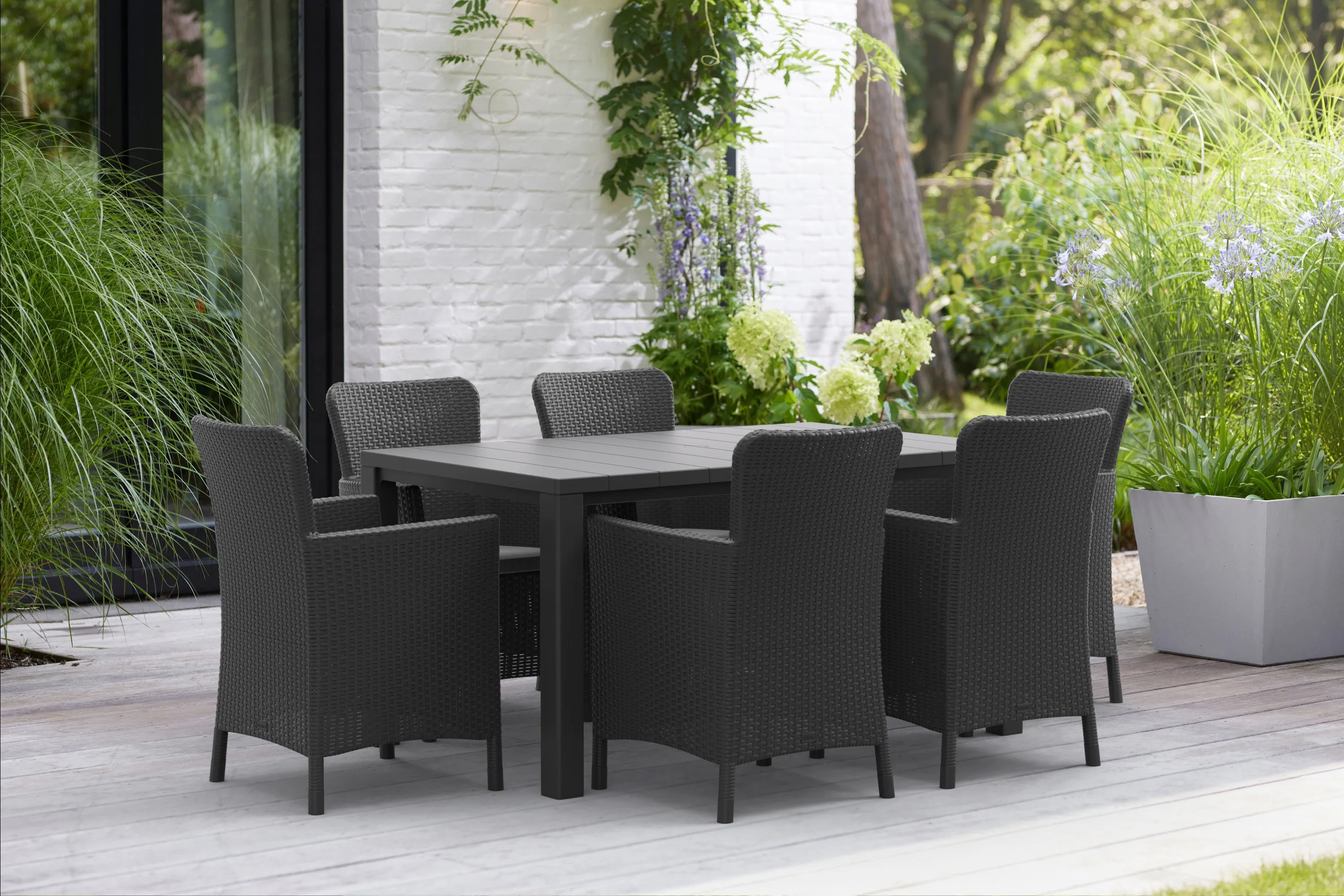 Keter Julie Miami Dining Set - Graphite