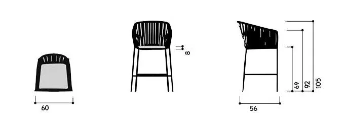Kettal Bitta Bar Stool with Arms