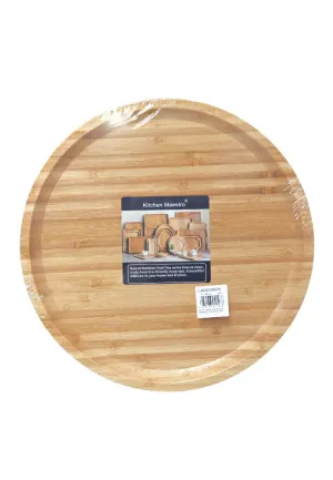 Kitchen Maestro Round Bamboo Serving Tray