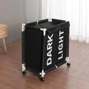 Kuber Industries Laundry Basket For Clothes|Foldable Laundry Hamper|Basket For Toys, Dirty clothes, Storage "60 LTR"-Pack of 5 (Black)