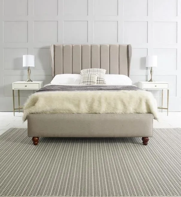 Lacey Winged Fabric Bed - 4ft Small Double