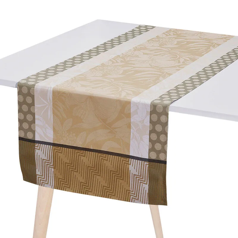 Le Jacquard Francais Table Runner "Nature Urbaine" Beige