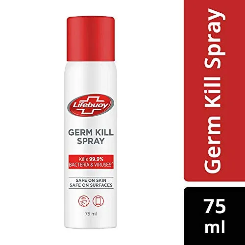 Lifebuoy Antibacterial Germ Kill Sanitizer Spray (No Gas) – Safe On Skin, Safe On Surfaces, 75ml