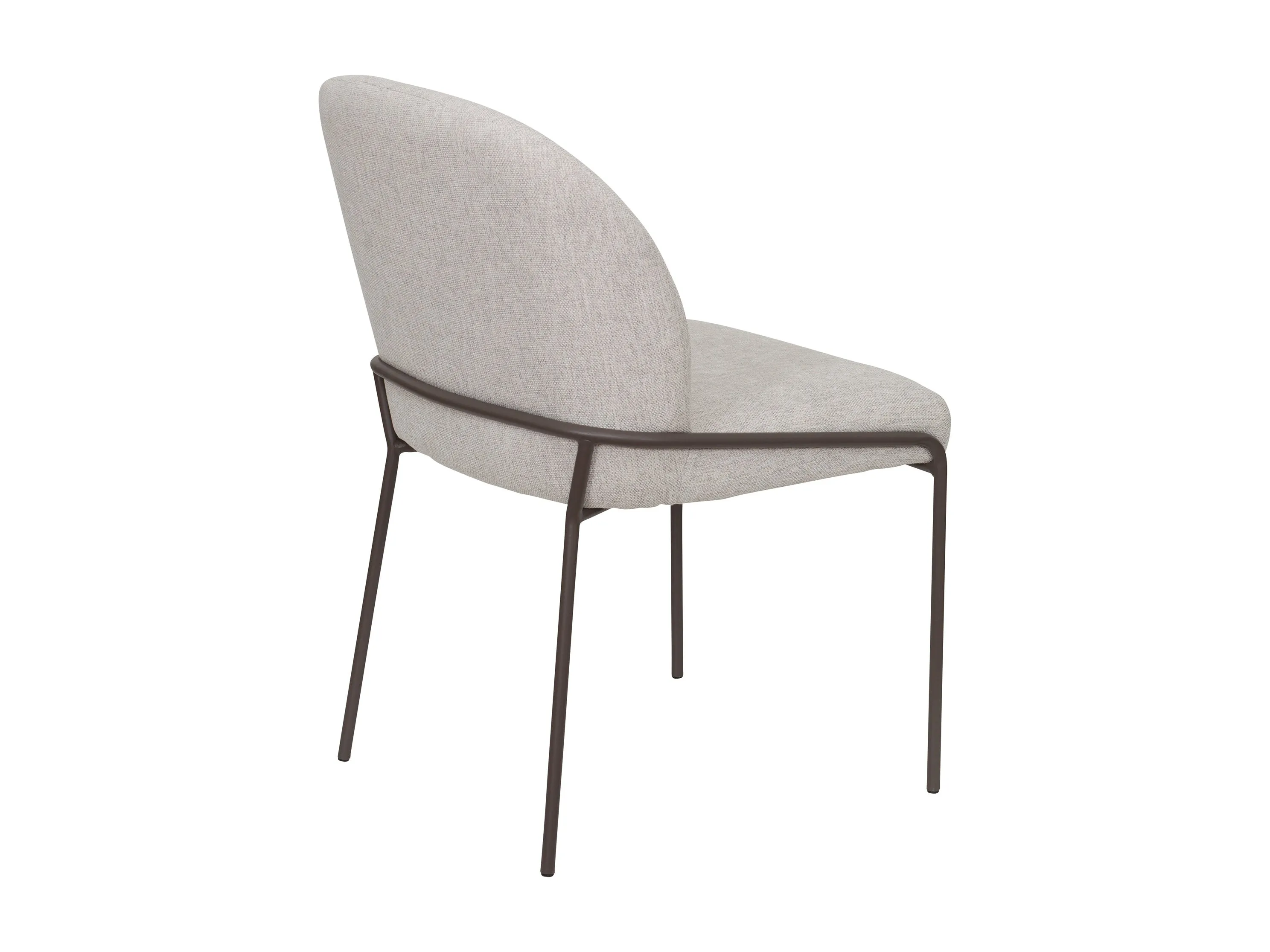 Light Grey High Back Upholstered Dining Chairs, Set of 2