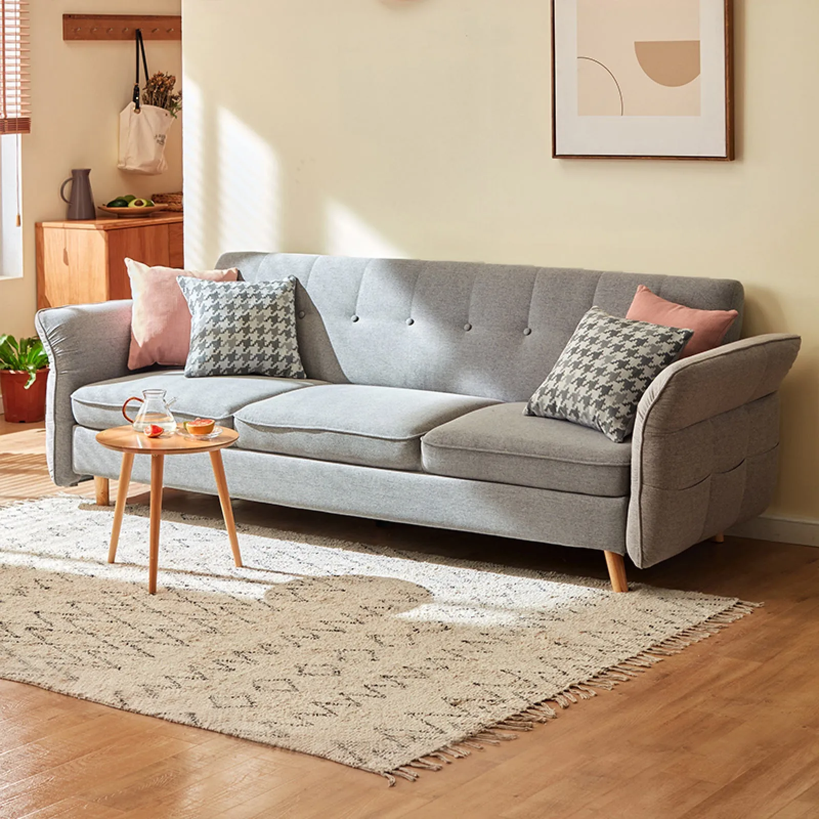 LILA Grey Sectional Sofa Bed