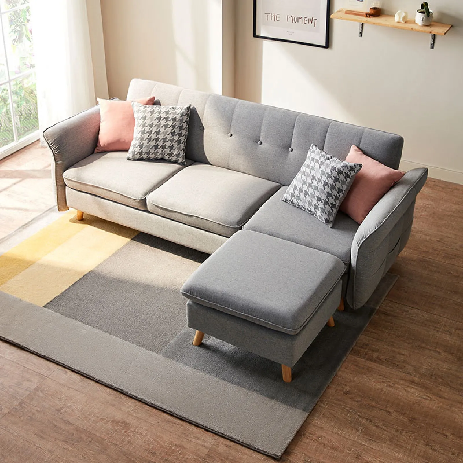 LILA Grey Sectional Sofa Bed