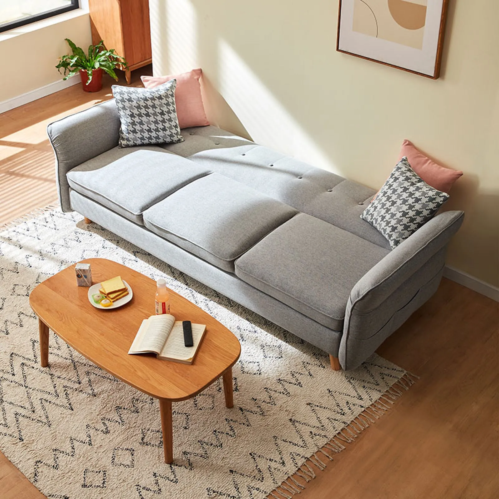 LILA Grey Sectional Sofa Bed
