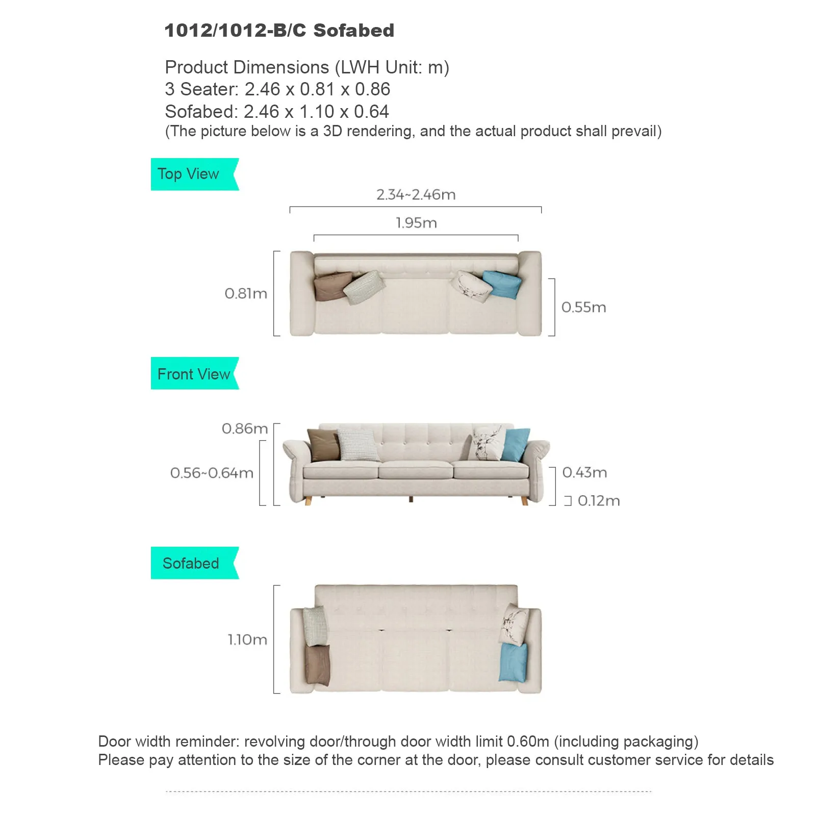 LILA Grey Sectional Sofa Bed