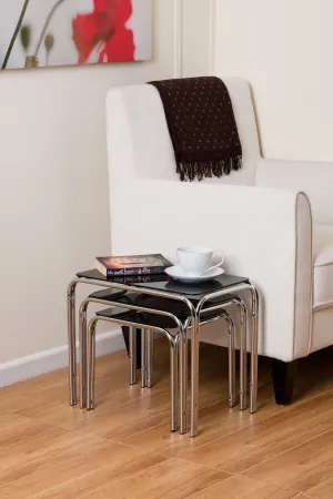 Lisbon Nesting Tables/Side End Tables-Black