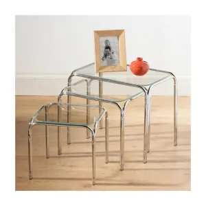 Lisbon Nesting/Side End Tables-Clear