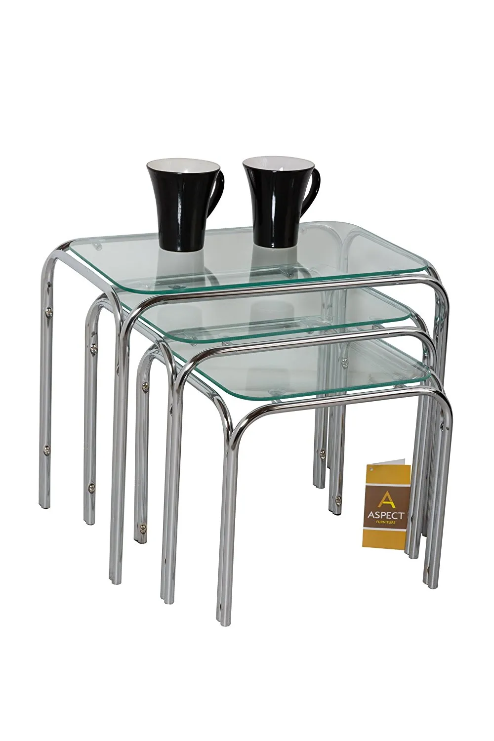 Lisbon Nesting/Side End Tables-Clear