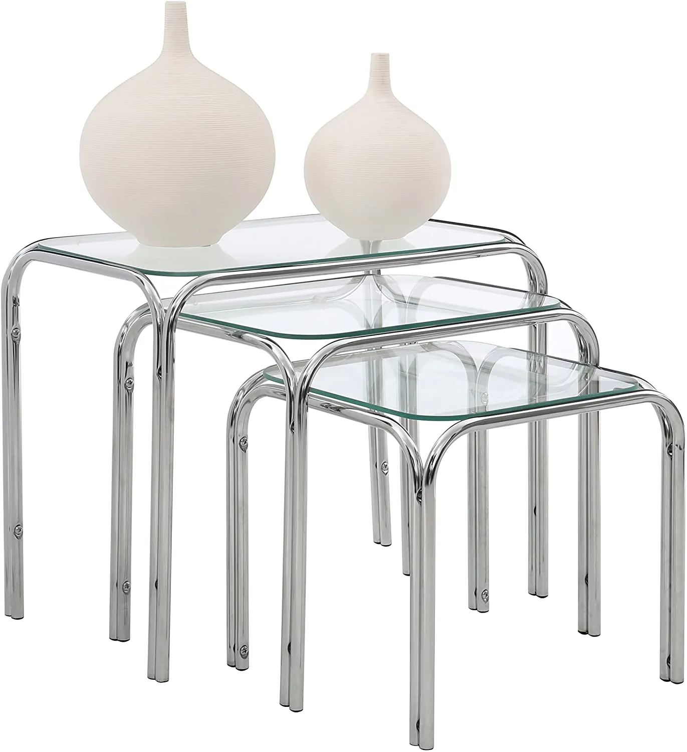 Lisbon Nesting/Side End Tables-Clear