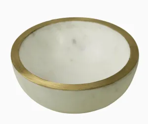 Loren Marble Bowl with Brass Edge - Small