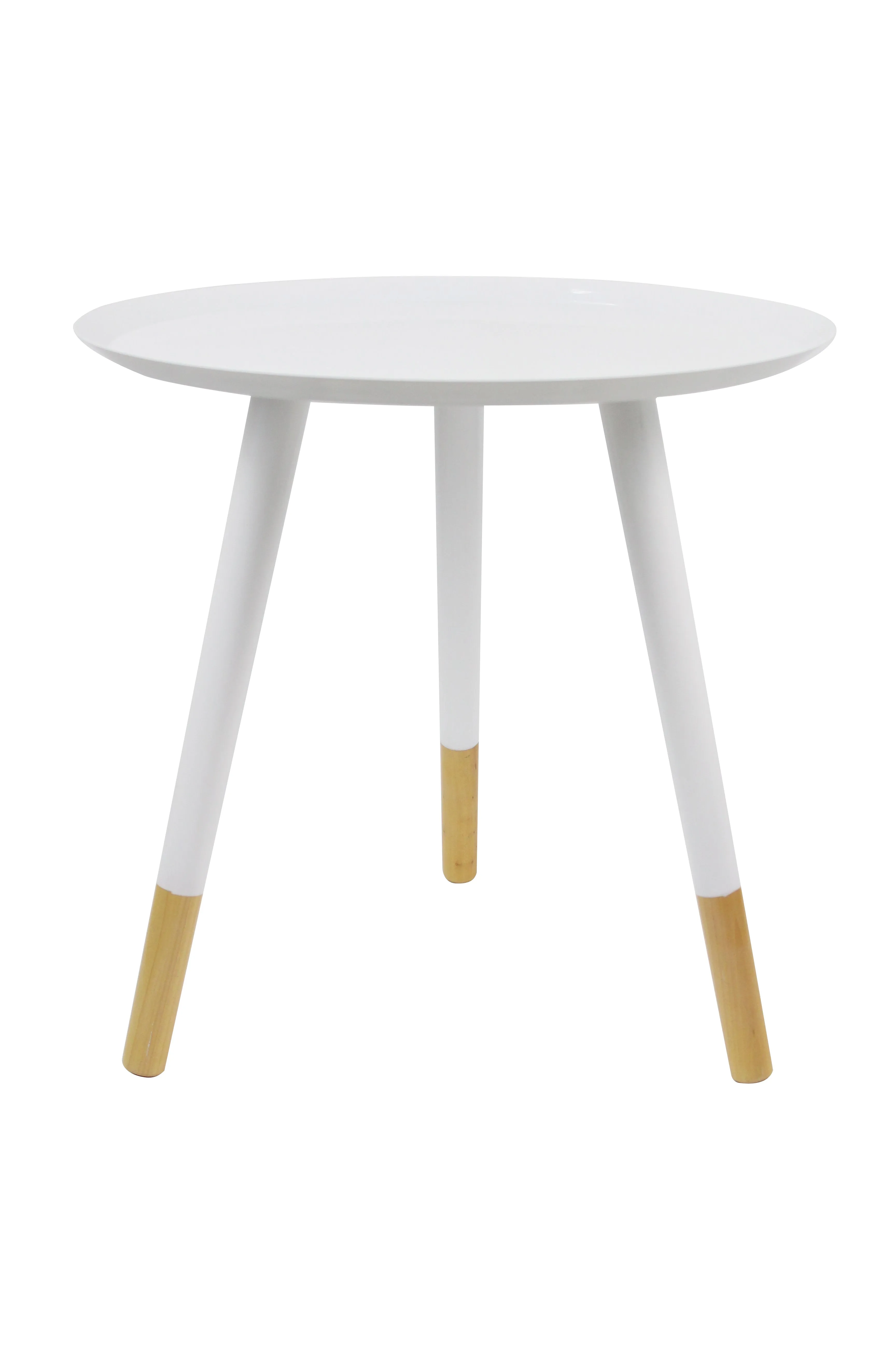 Martini Tray Style Round Side/End/Lamp Table (45 dia x 46cm H, White)