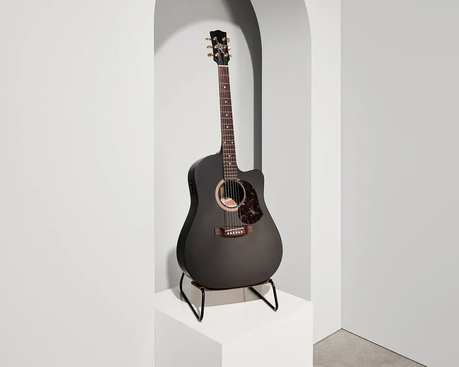 MINIM Sling Guitar Stand Tan Leather/Black Frame