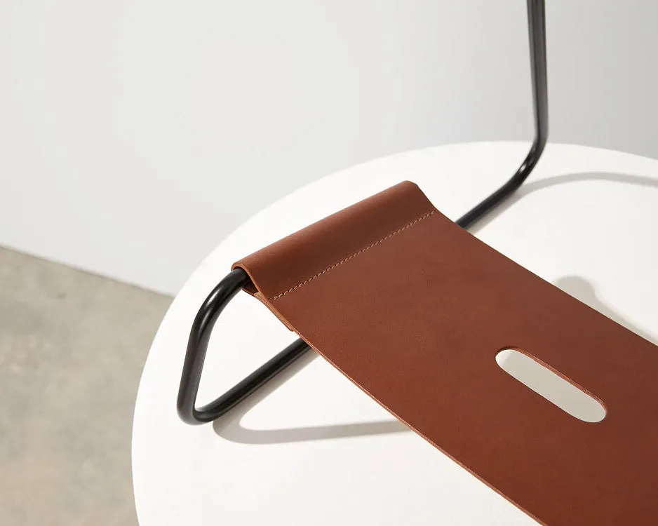 MINIM Sling Guitar Stand Tan Leather/Black Frame