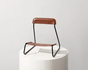 MINIM Sling Guitar Stand Tan Leather/Black Frame
